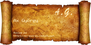 Ax György névjegykártya
