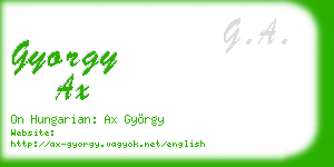 gyorgy ax business card